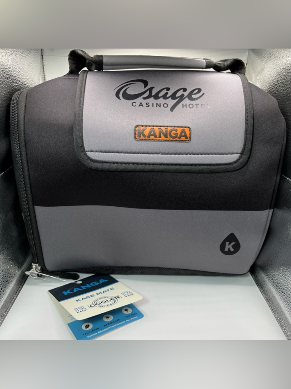 KANGA Kase Mate COOLER - 12 Pack Size - NWT Midnight Black Charcoal OSAGE CASINO